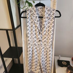 Chanel White and Black Sleeveless Romper